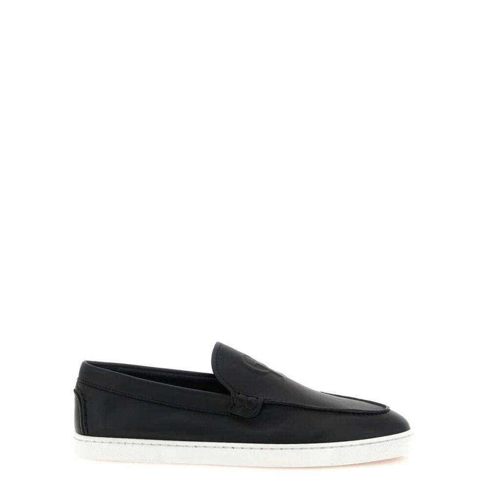 Christian Louboutin Black Calfskin Slip-On Men's Loafers
